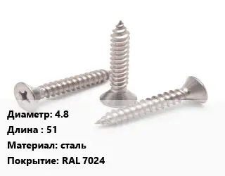 Саморез графит 4.8 L=51 сталь RAL 7024